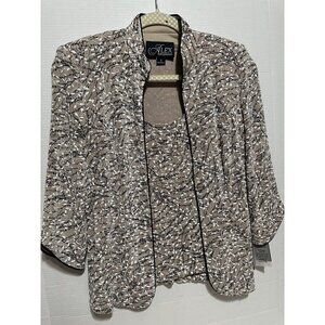 Alex Evenings Glitter 2 piece garment size S NWT